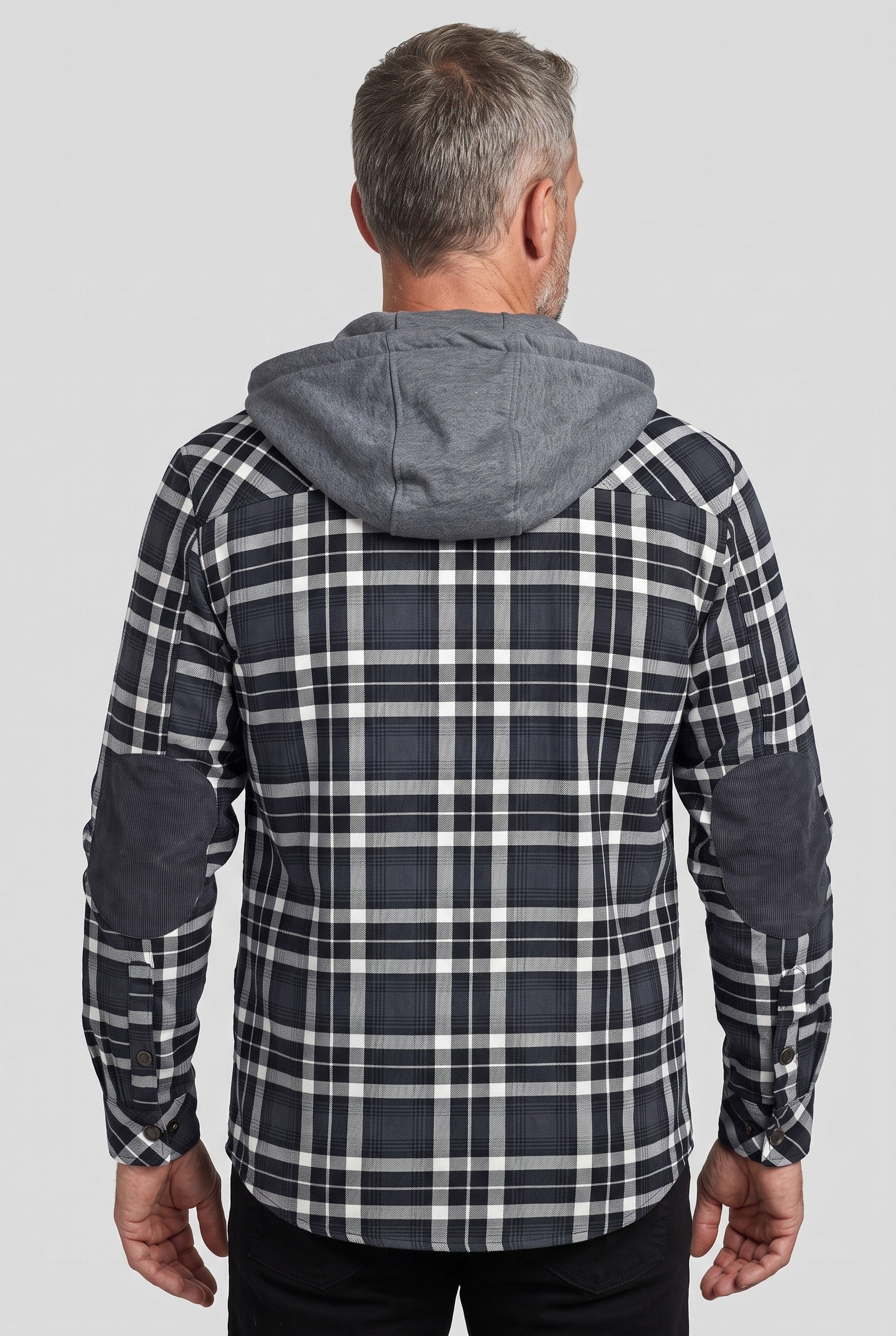 Men's Sherpa Jacket | Jersey Hood Elbow Patches - 2