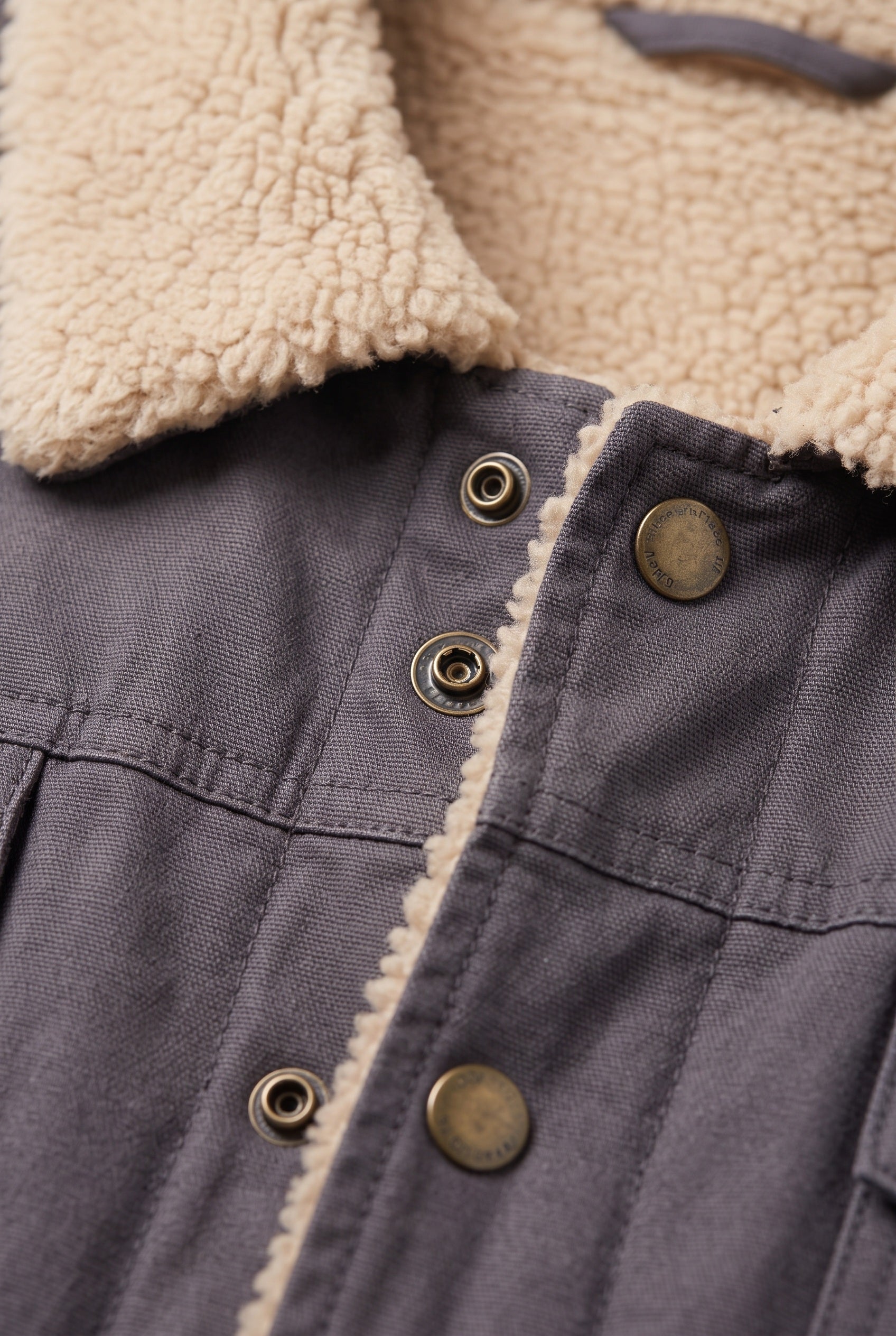 Men's Sherpa Jacket | Lined Collar with Snap Front - 3