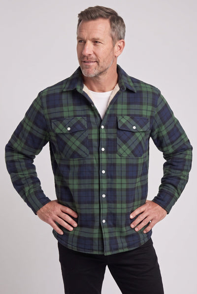 Men's Sherpa Jacket | Plaid with Buttoned Chest Pockets - 5