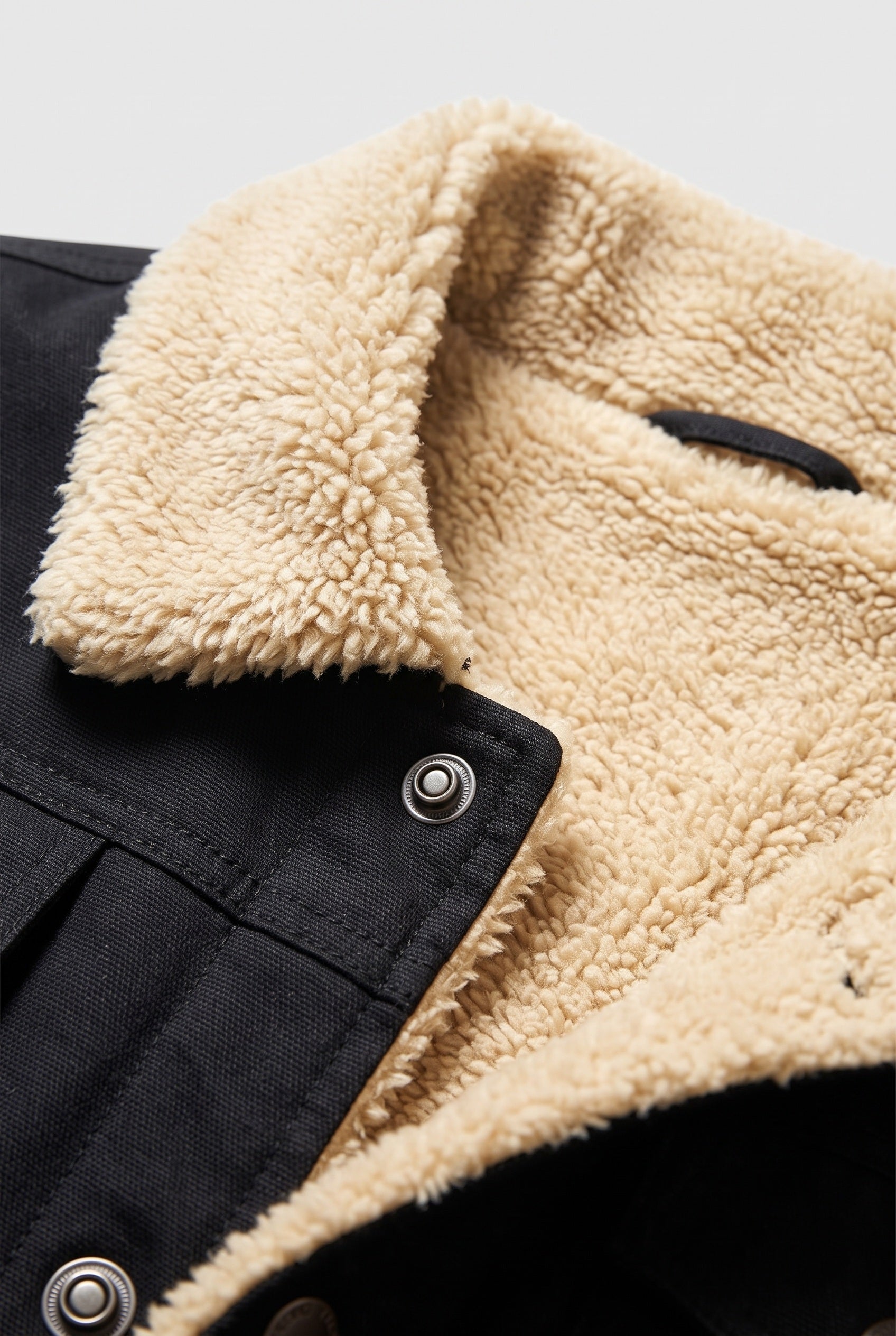 Men's Sherpa Jacket | Snap Front Flap Pockets - 3