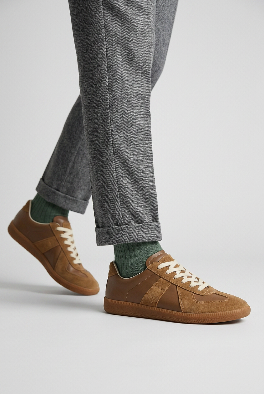 Men's Sneakers | Suede-Look Panels with Gum Outsole - 2