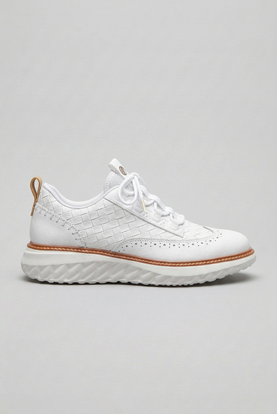 Men's Sneakers | Woven Upper with Brogue Perforations - 6