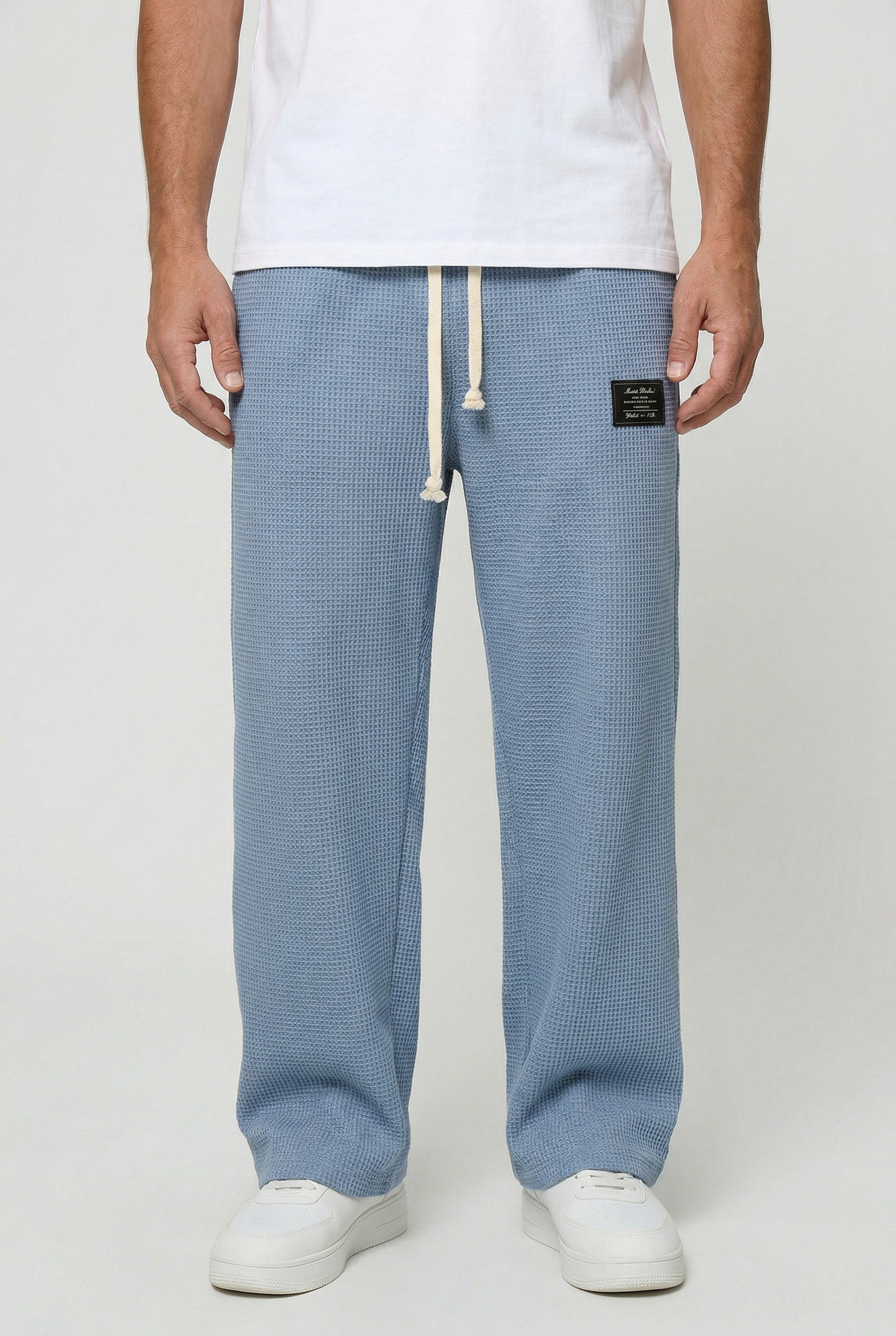 Men's Sweatpants | Wide Leg with Waffle Texture - 1