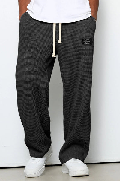 Men's Sweatpants | Wide Leg with Waffle Texture - 10