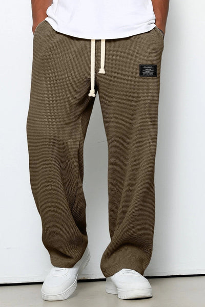 Men's Sweatpants | Wide Leg with Waffle Texture - 11