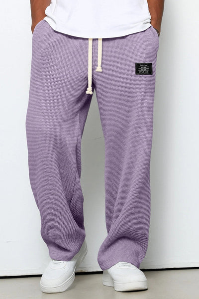 Men's Sweatpants | Wide Leg with Waffle Texture - 13
