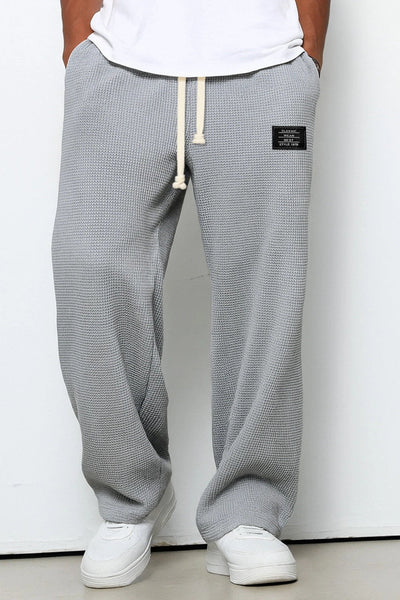 Men's Sweatpants | Wide Leg with Waffle Texture - 6
