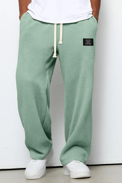 Men's Sweatpants | Wide Leg with Waffle Texture - 8