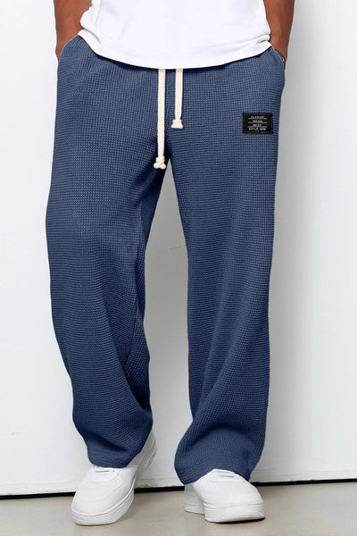 Men's Sweatpants | Wide Leg with Waffle Texture - 9