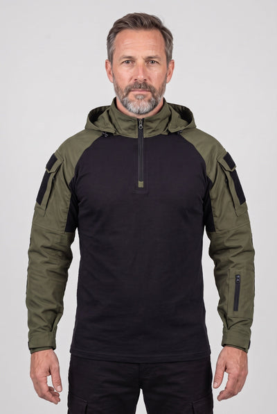 Men's Tactical Jacket | Hooded Quarter Zip - 1
