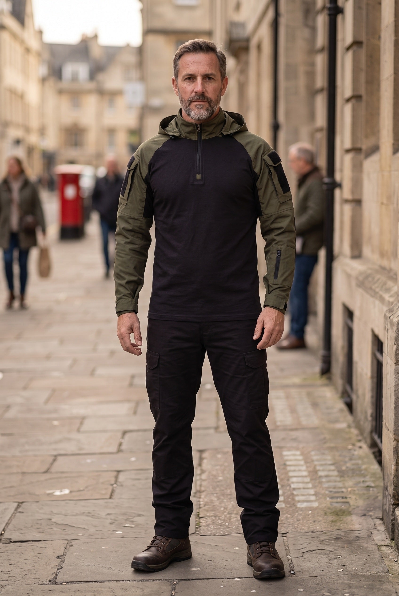 Men's Tactical Jacket | Hooded Quarter Zip - 4