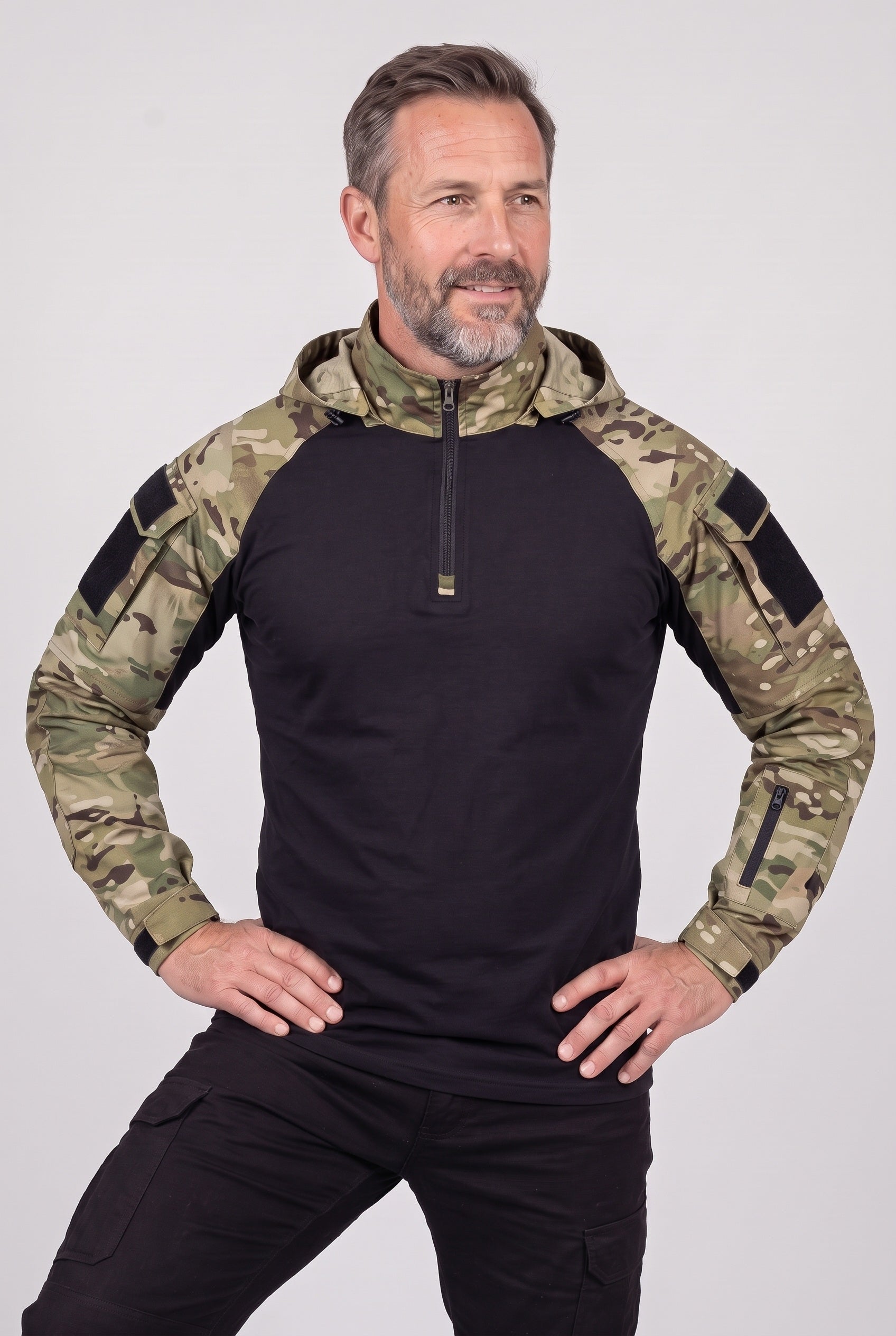 Men's Tactical Jacket | Hooded Quarter Zip - 5