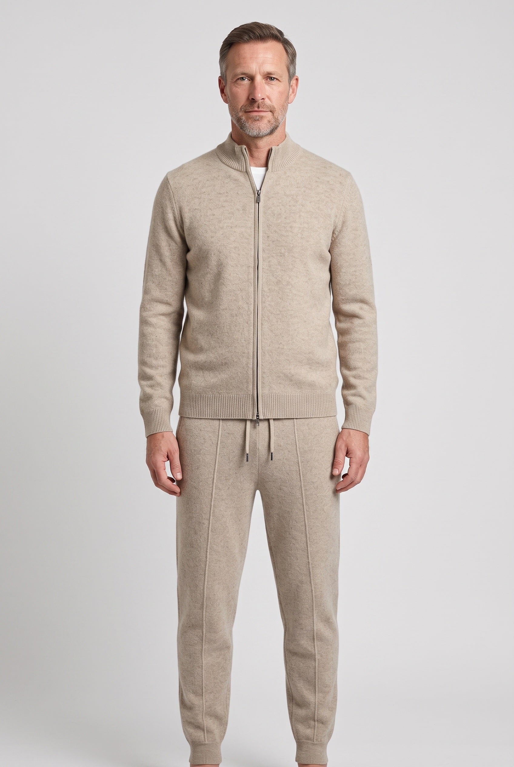 Men's Tracksuit | Knit Zip Front with Funnel Neck - 1