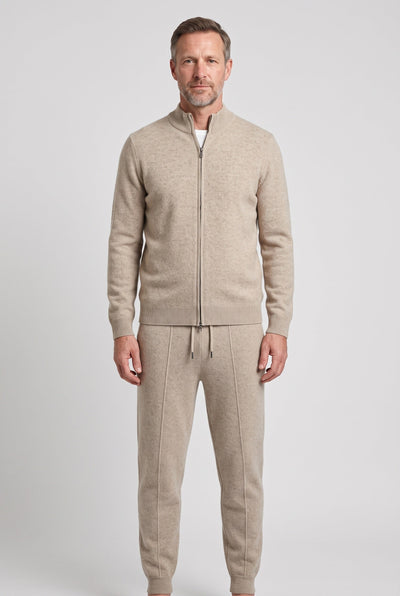 Men's Tracksuit | Knit Zip Front with Funnel Neck - 1