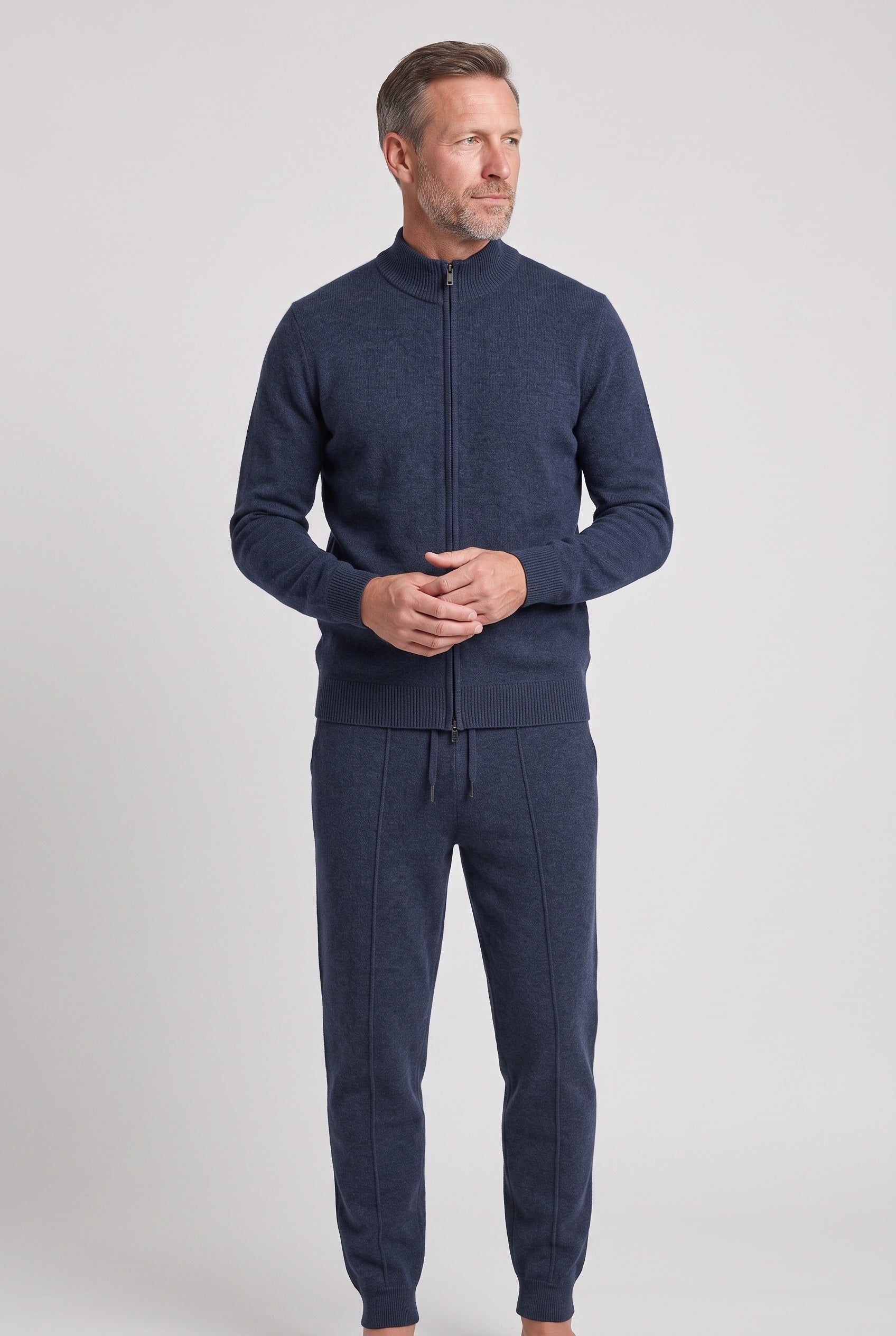 Men's Tracksuit | Knit Zip Front with Funnel Neck - 6