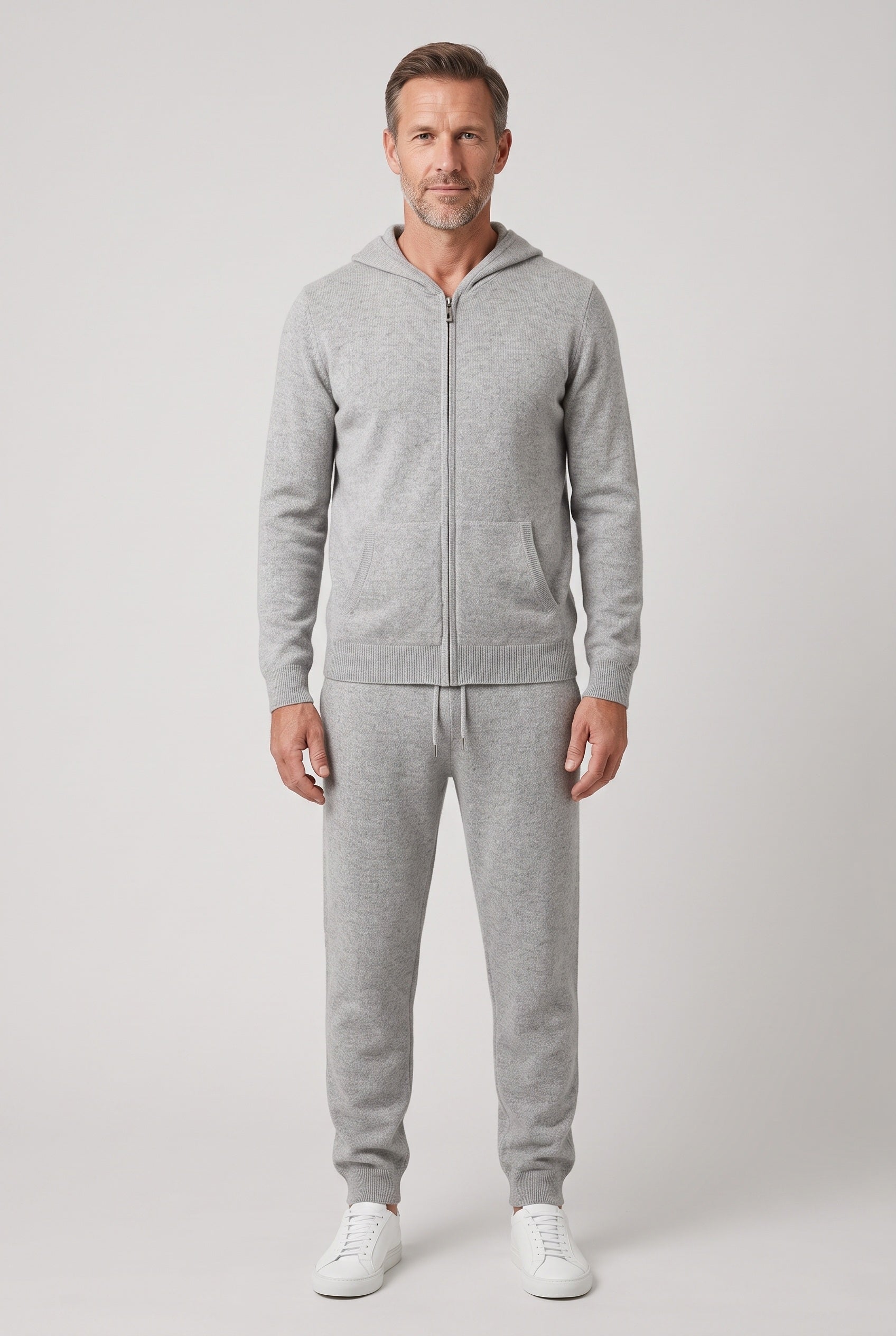 Men's Tracksuit | Knit Zip Hood with Front Pockets - 1