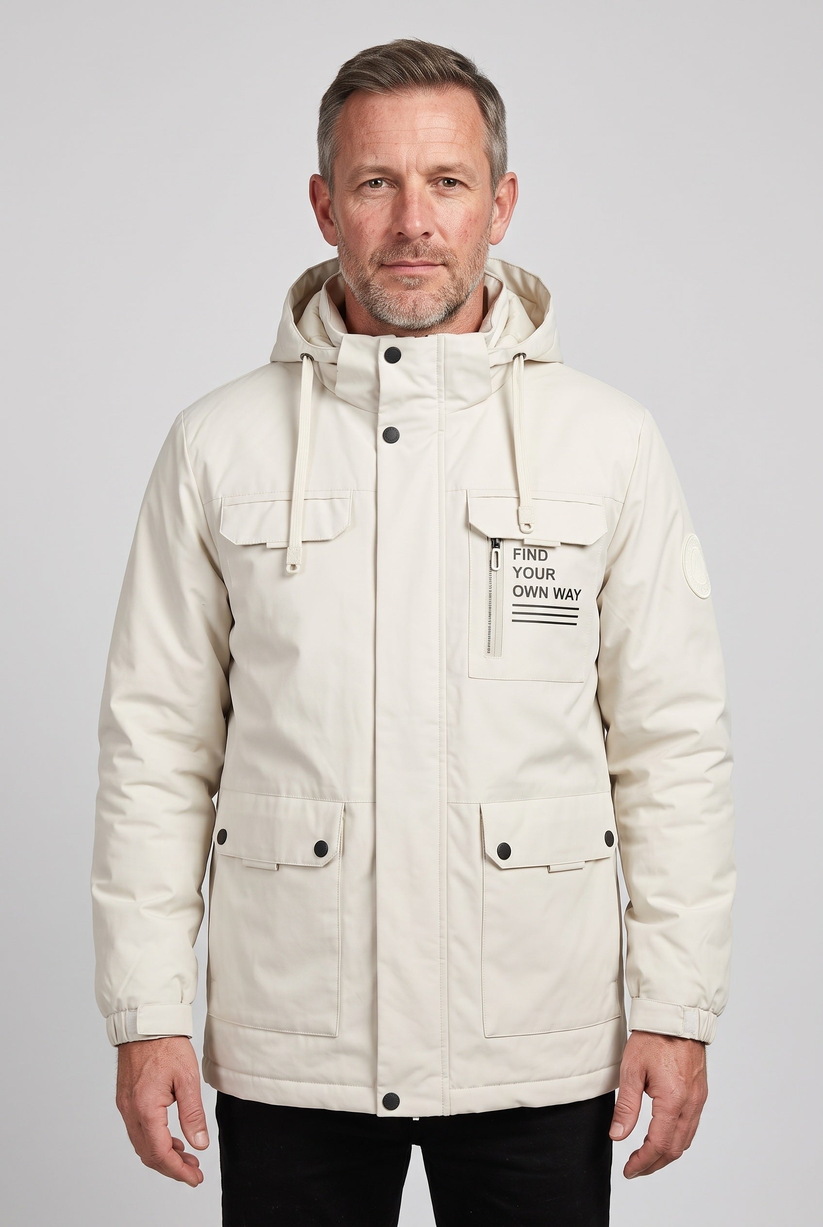 Men's Waterproof Jacket | Detachable Hood Flap Pockets - 1
