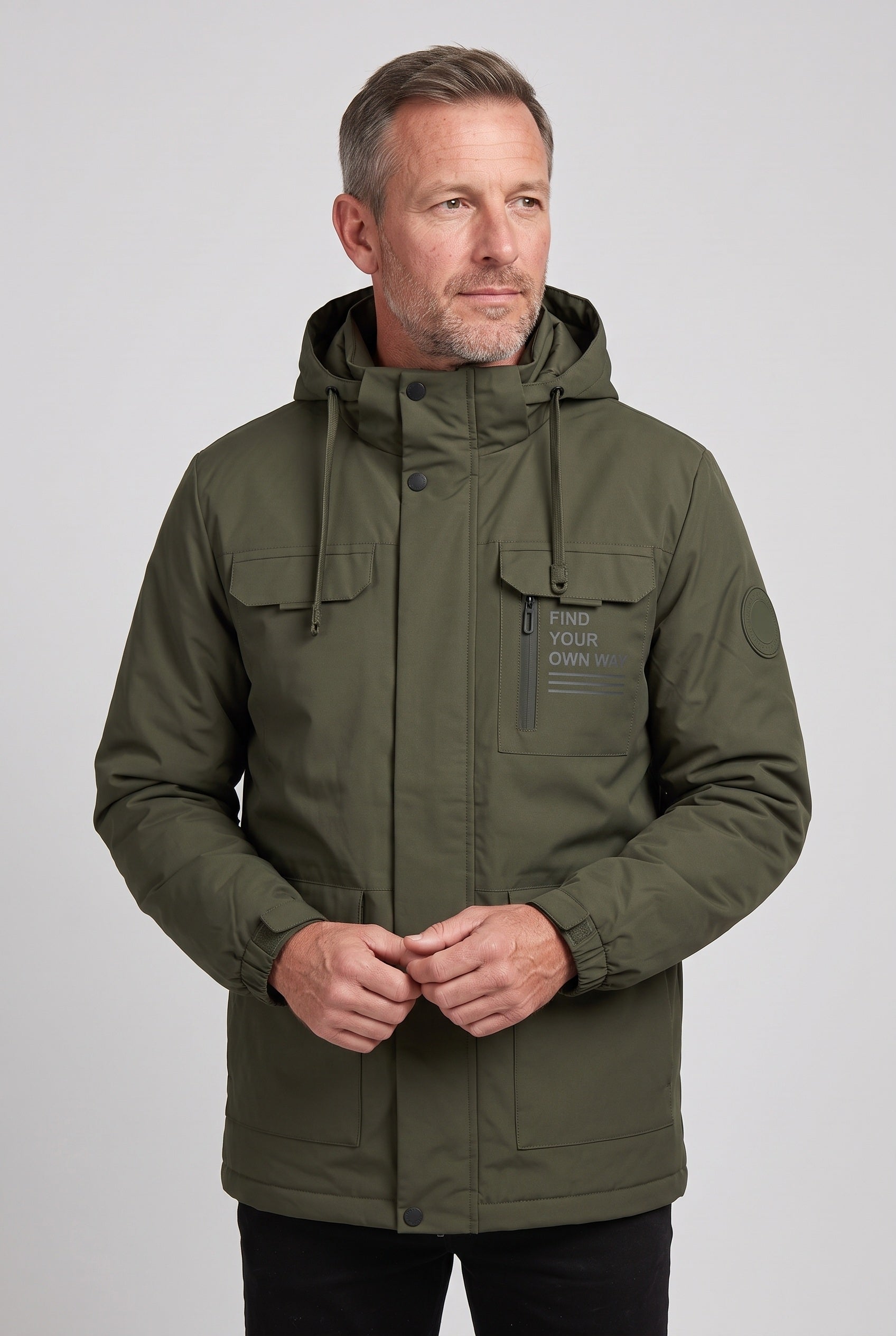 Men's Waterproof Jacket | Detachable Hood Flap Pockets - 8
