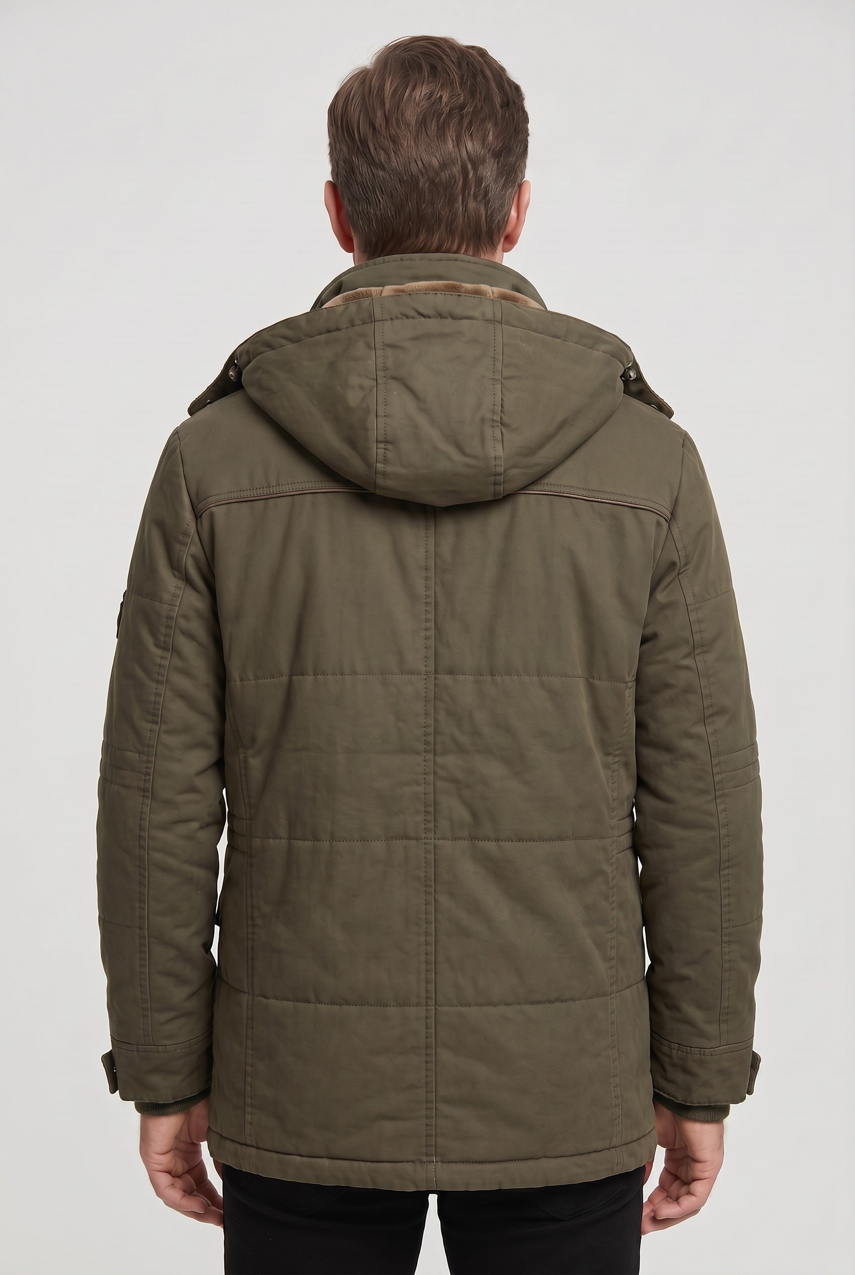Men's Winter Jacket | Detachable Hood Zip Chest Pockets - 2