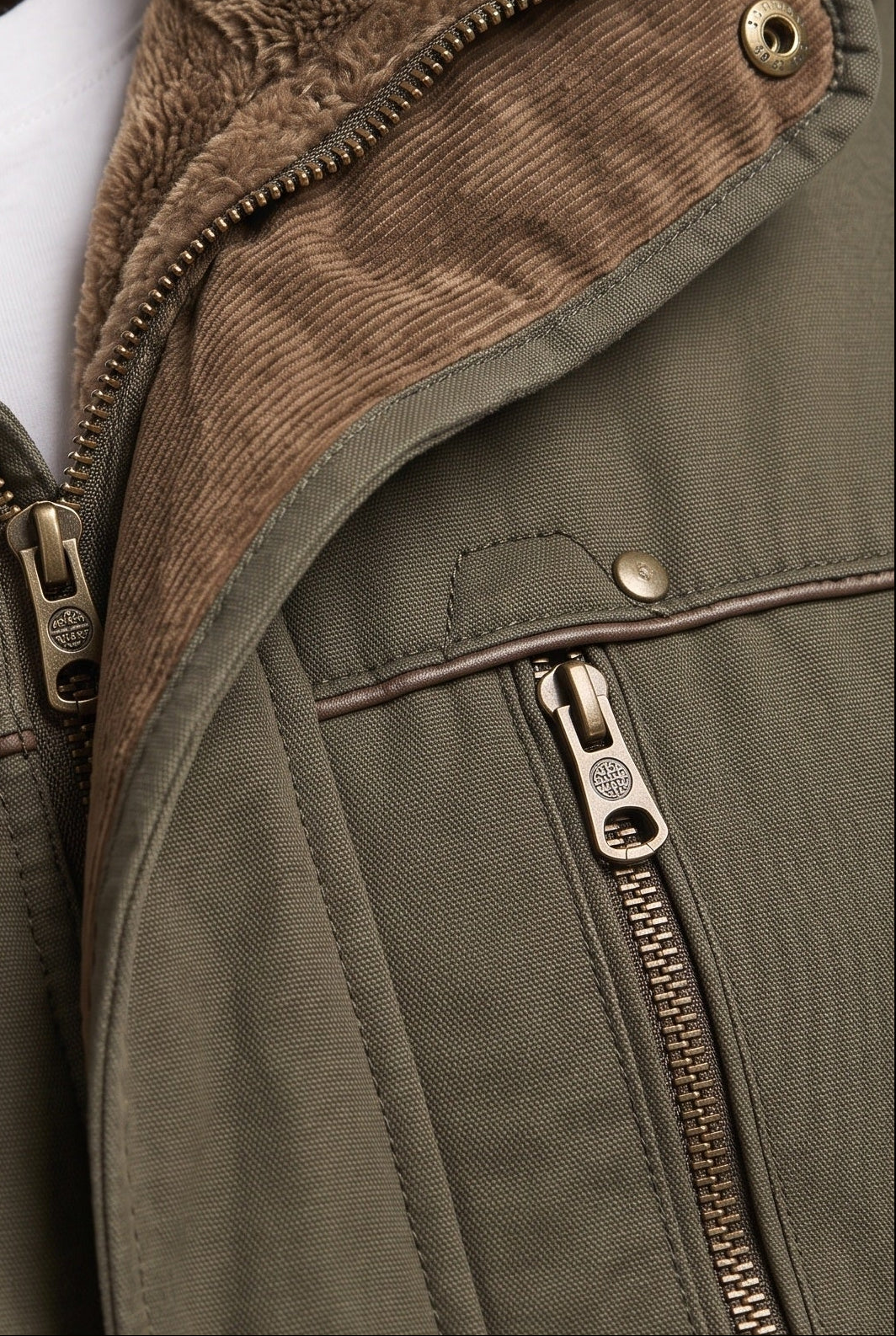 Men's Winter Jacket | Detachable Hood Zip Chest Pockets - 3