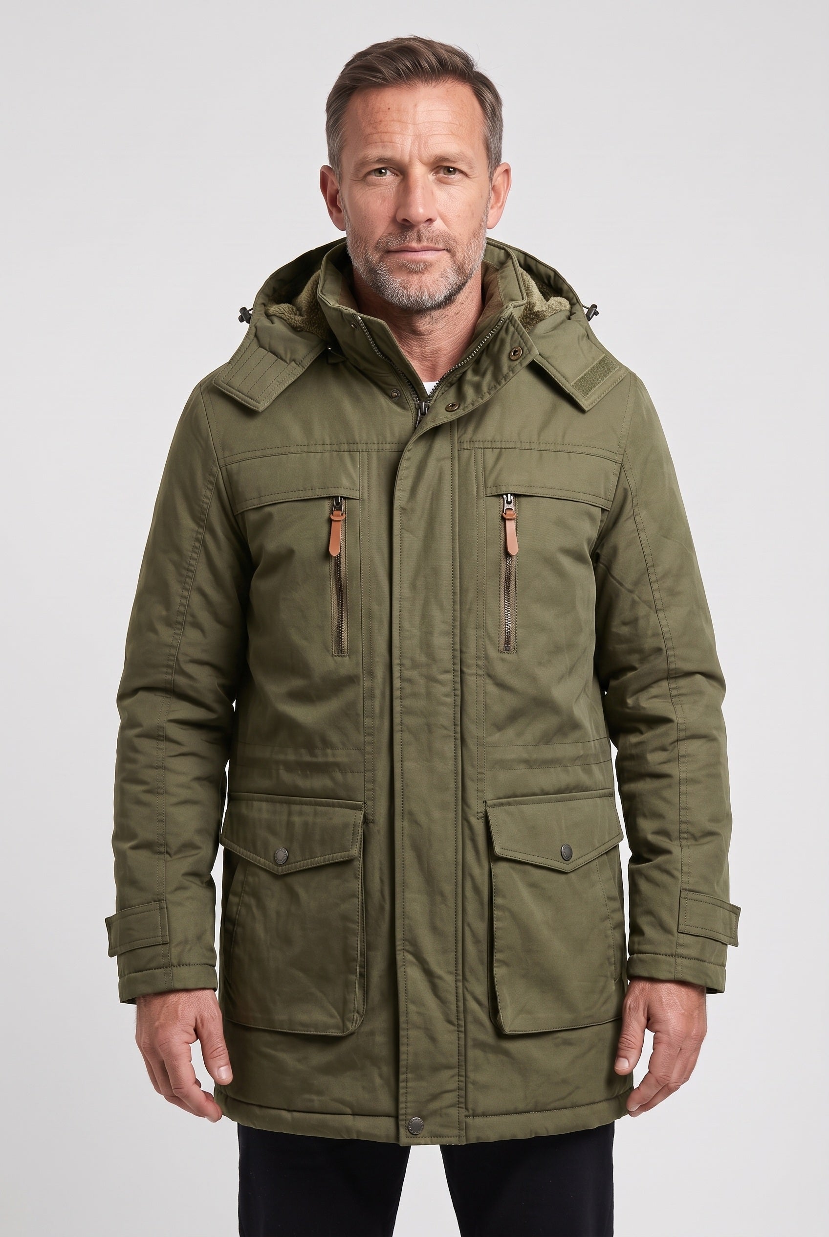 Men's Winter Jacket | Fleece-Lined Detachable Hood - 5