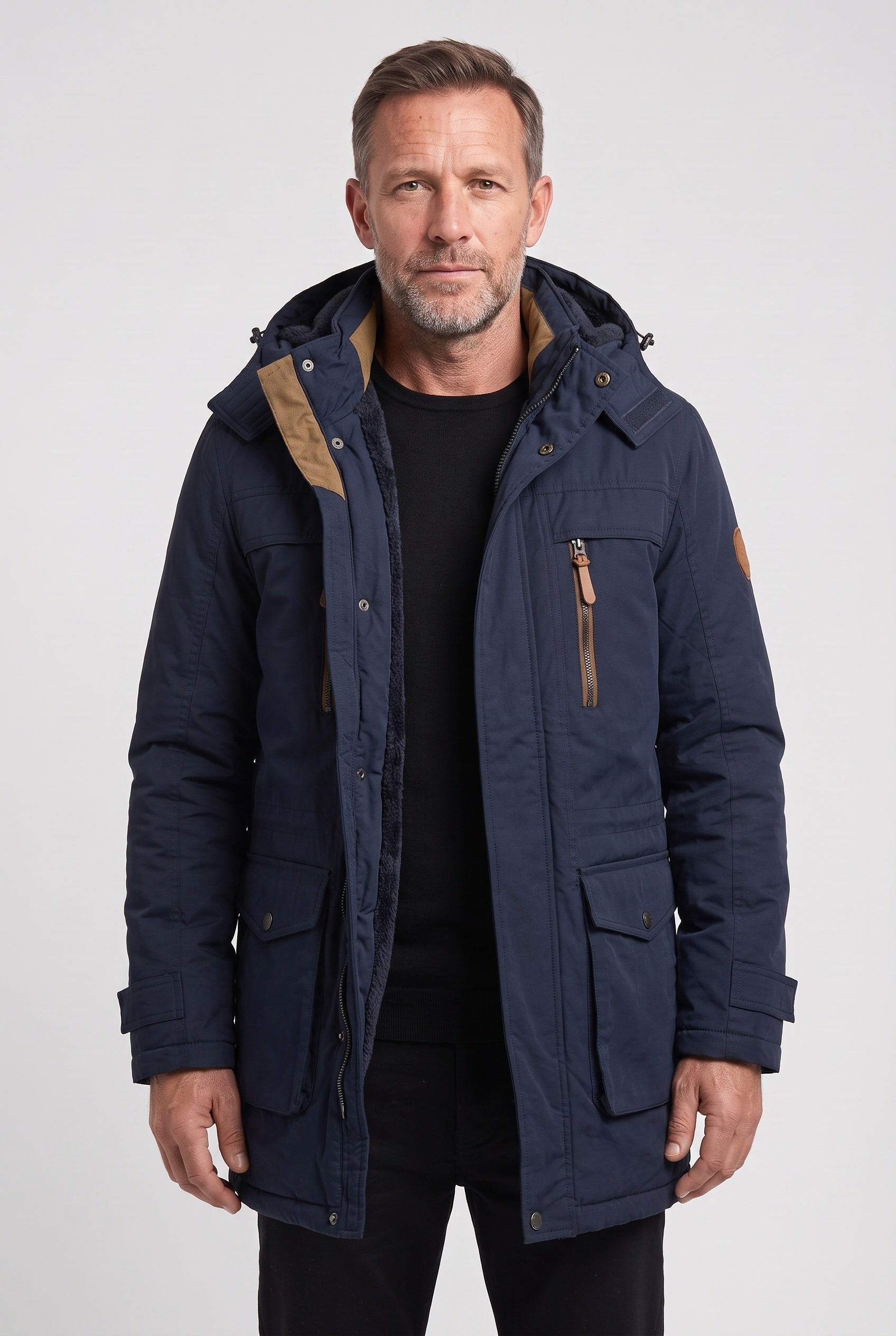 Men's Winter Jacket | Fleece-Lined Detachable Hood - 6