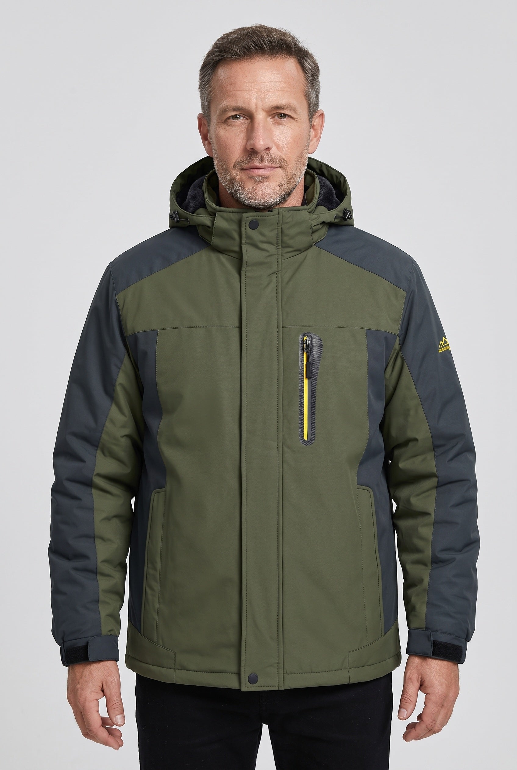 Men's Winter Jacket | Hooded Water-Resistant Shell - 1