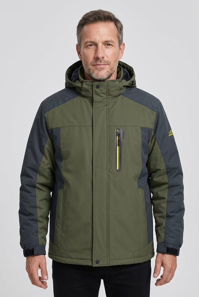 Men's Winter Jacket | Hooded Water-Resistant Shell - 1