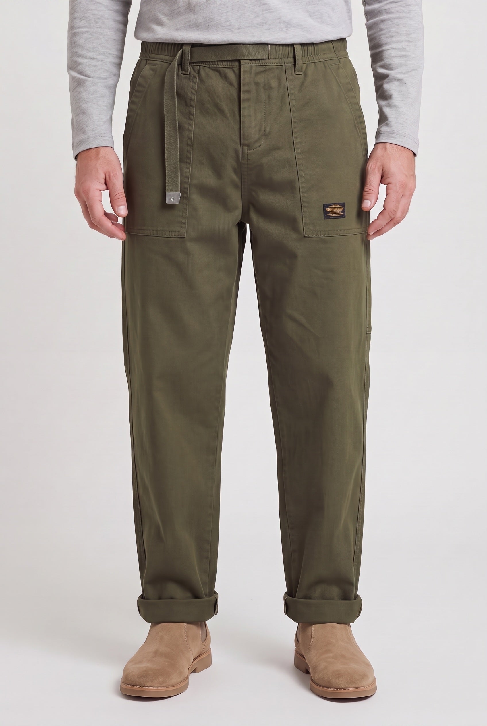 Men's Work Pants | Straight Leg Patch Pockets - 1