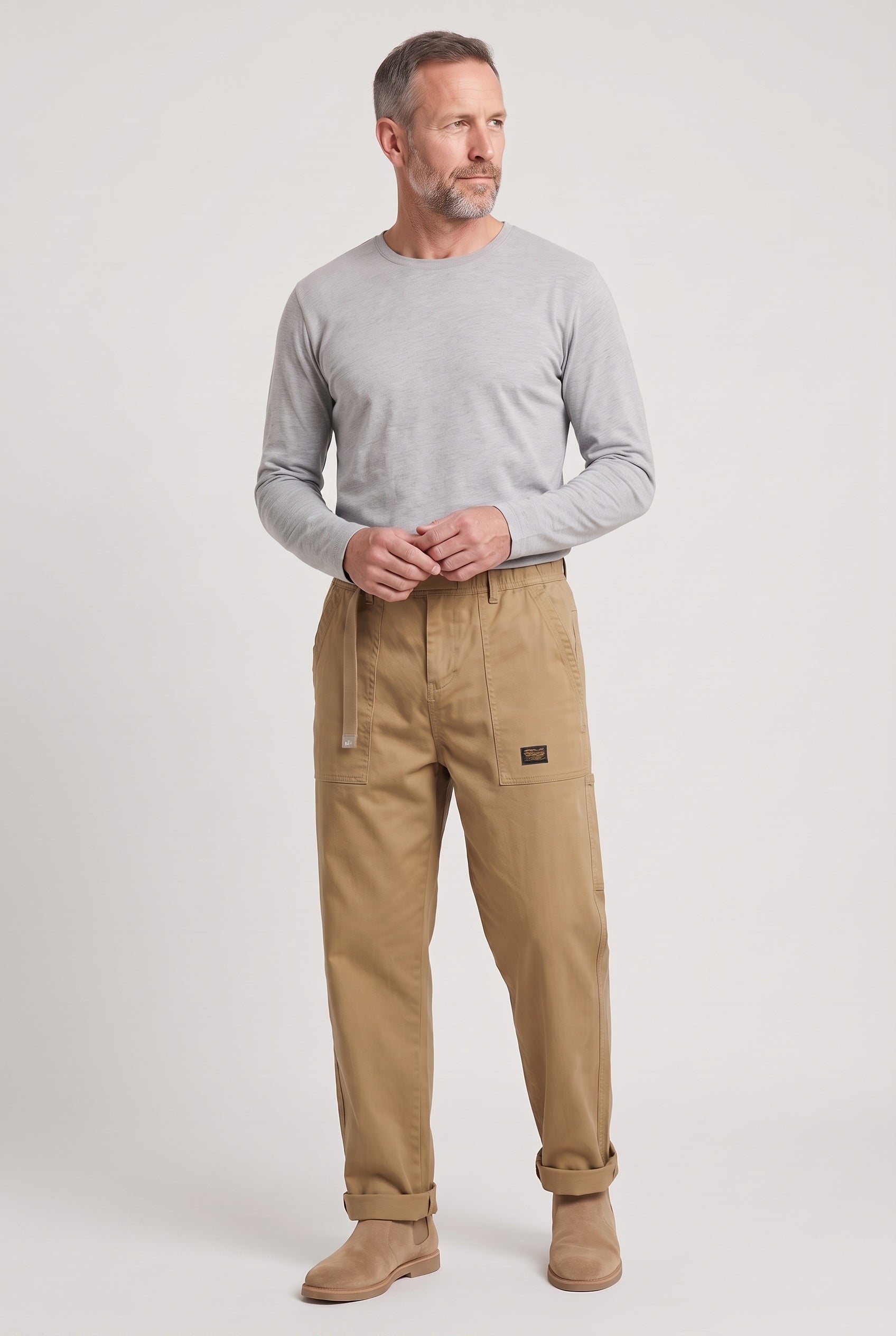 Men's Work Pants | Straight Leg Patch Pockets - 6