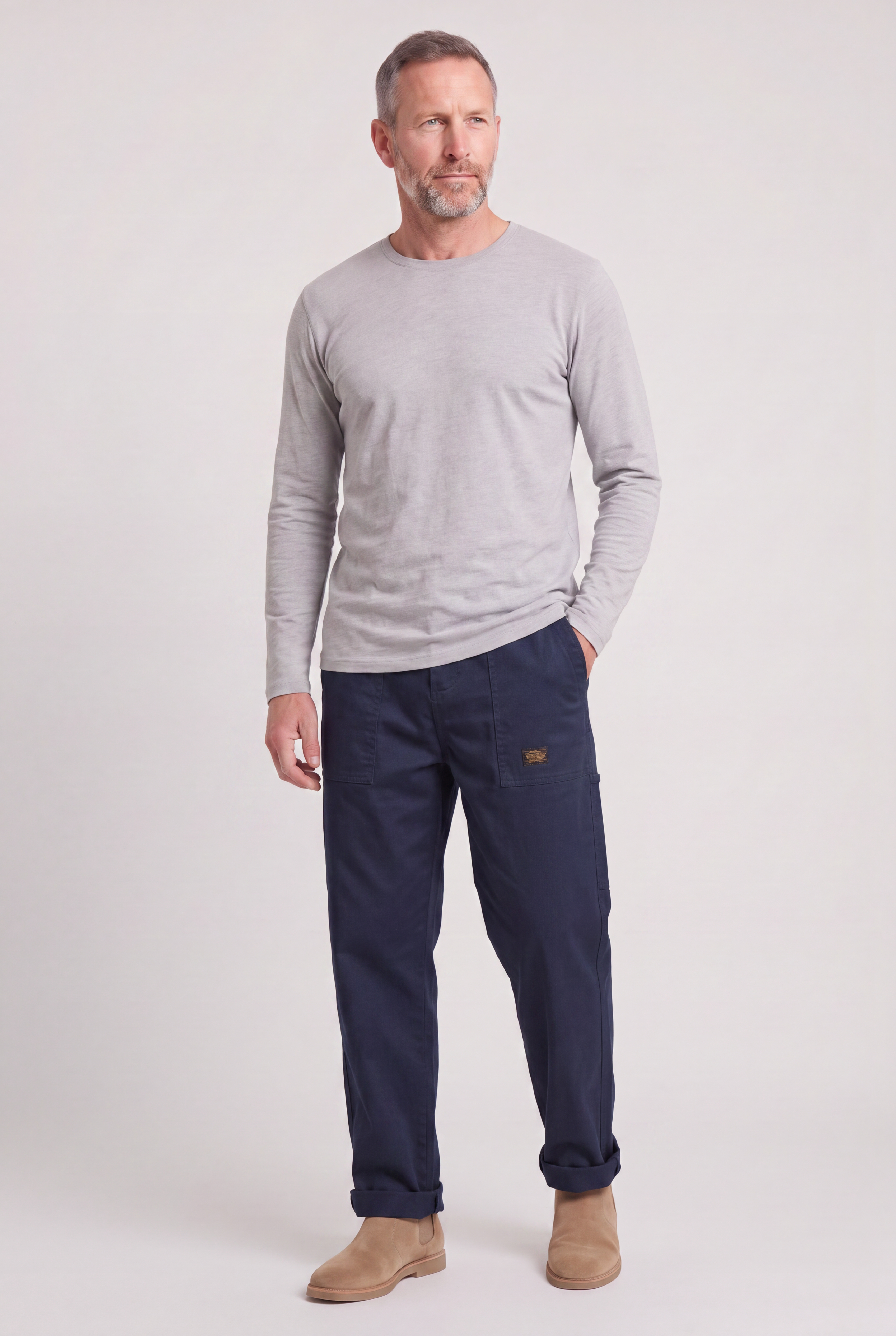 Men's Work Pants | Straight Leg Patch Pockets - 7