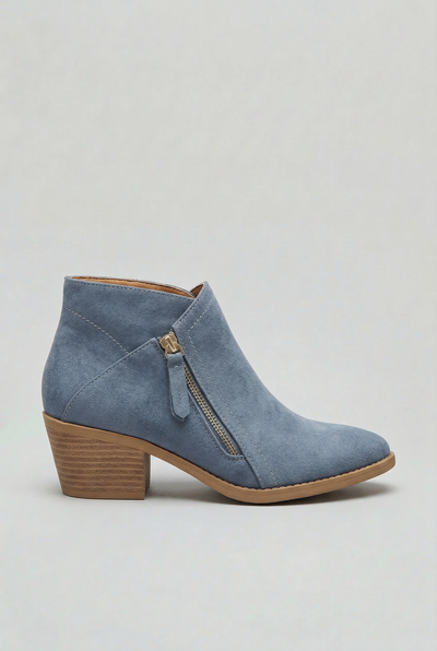 Women's Ankle Boots | Side Zip Block Heel - 1