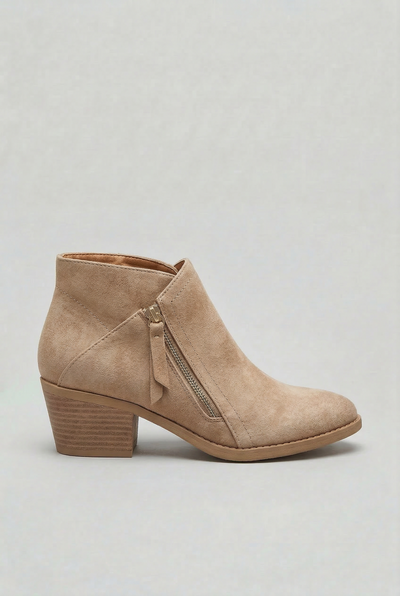Women's Ankle Boots | Side Zip Block Heel - 7