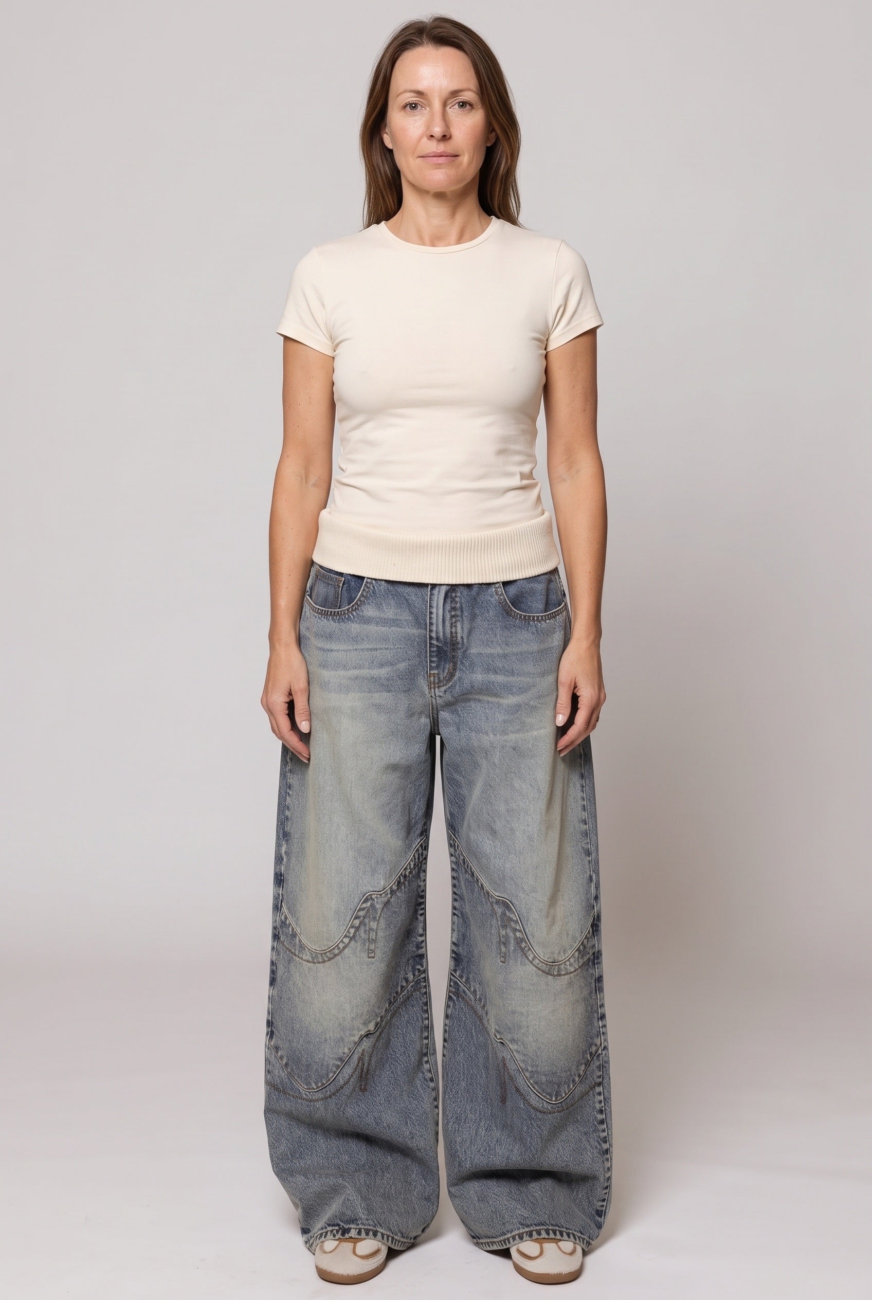 Women's Baggy Jeans | Wide Leg Vintage Wash - 2