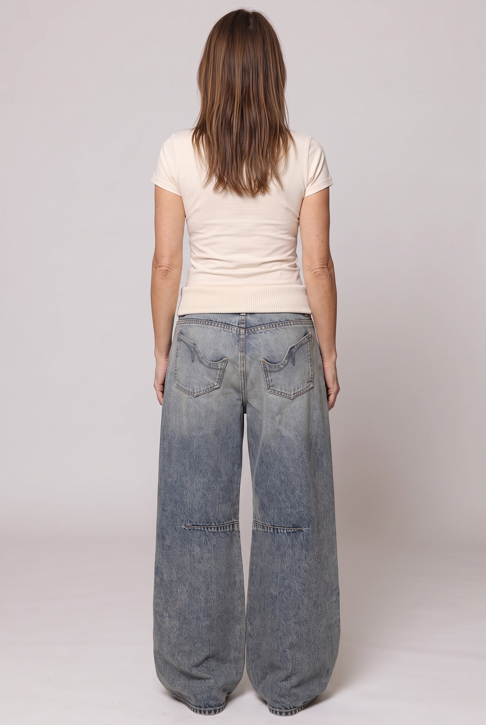 Women's Baggy Jeans | Wide Leg Vintage Wash - 3