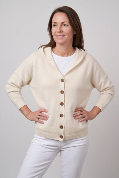 Women's Cardigan | Hooded Button Front Drop Shoulder - 5