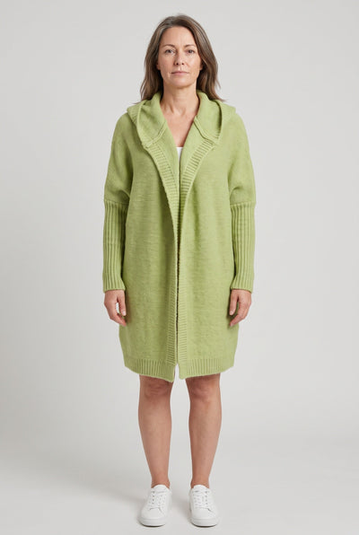 Women's Cardigan | Hooded Longline Open Front - 1