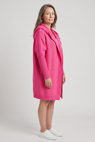 Women's Cardigan | Hooded Longline Open Front - 11