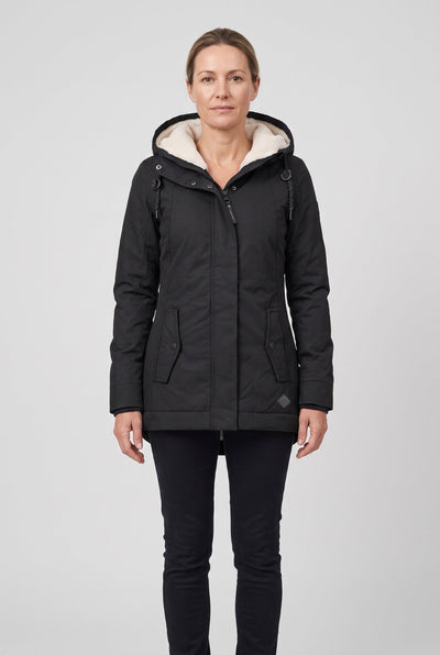 Women's Coat | Zip Front with Fleece-Lined Hood - 1