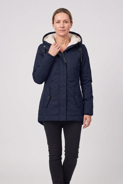 Women's Coat | Zip Front with Fleece-Lined Hood - 7