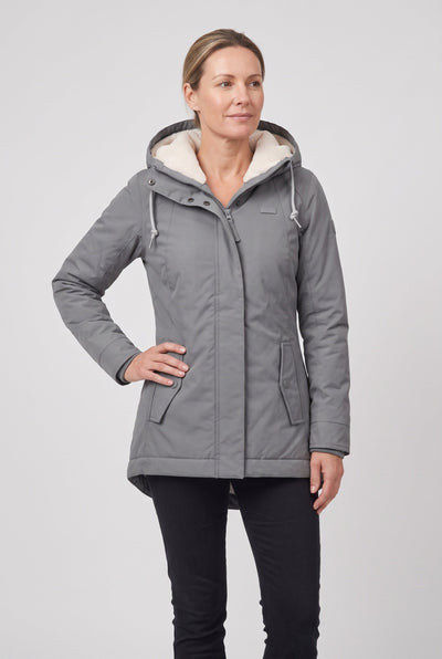Women's Coat | Zip Front with Fleece-Lined Hood - 8