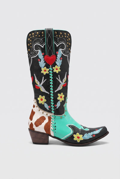 Women's Cowboy Boots | Studded Floral Snip Toe - 1