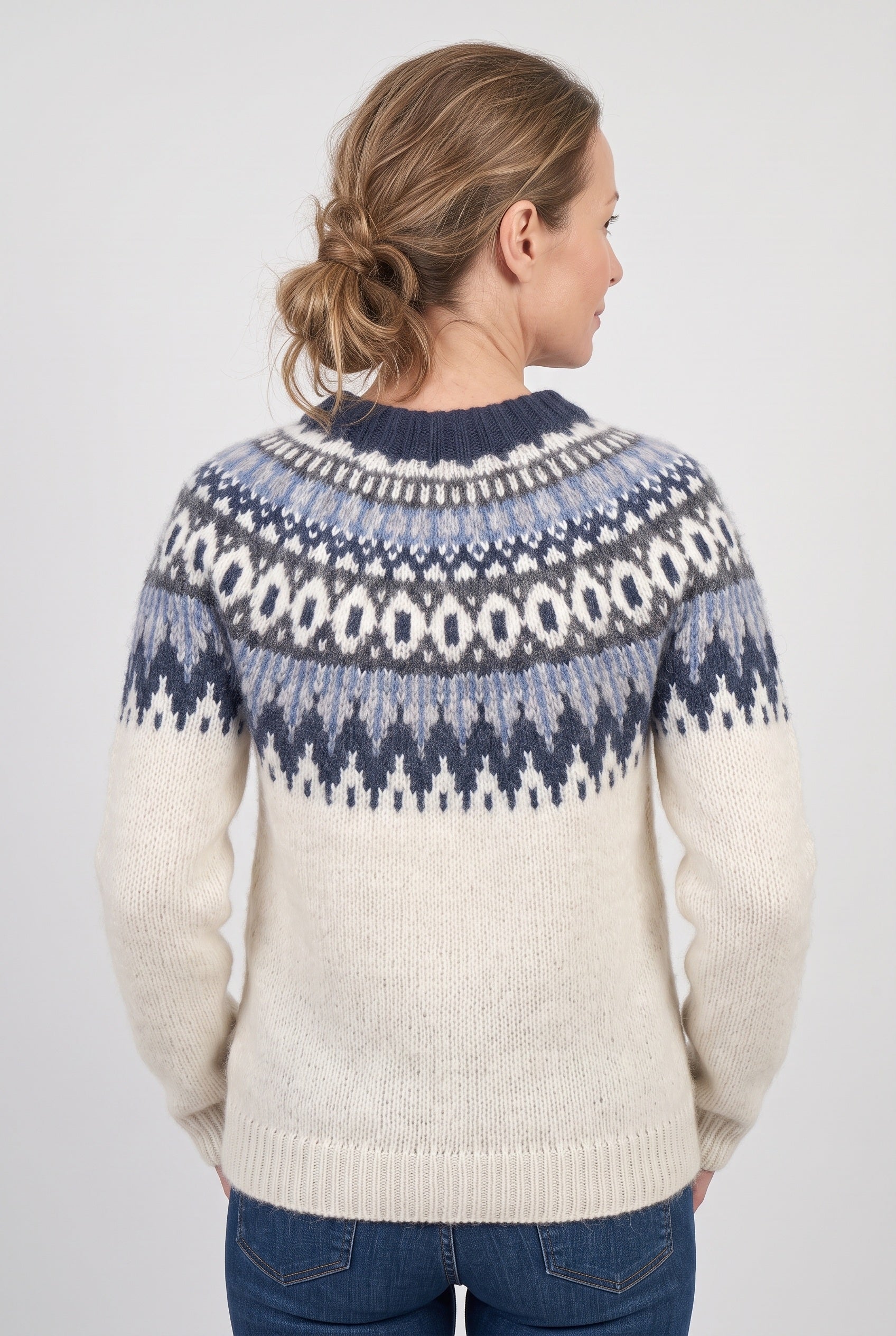 Women's Fair Isle Sweater | Nordic Yoke Crew Neck - 2