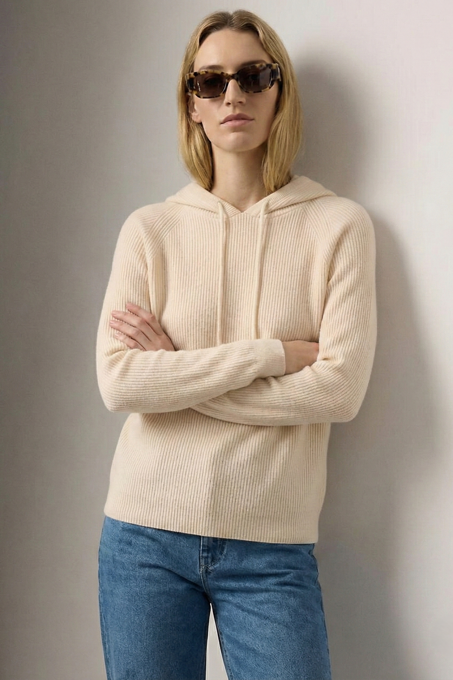 Women's Hoodie | Ribbed Knit with Drawcord - 7