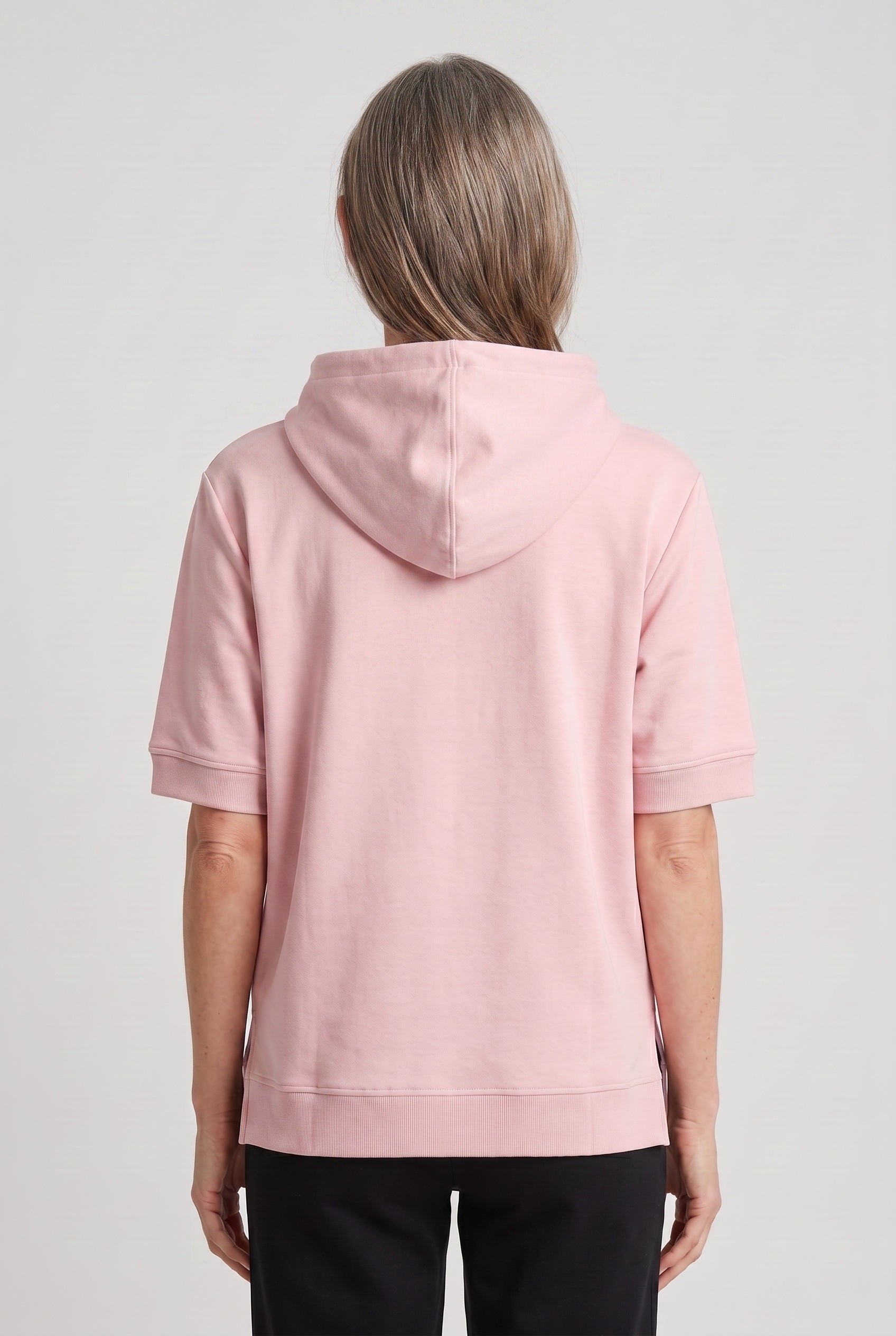Women's Hoodie | Short Sleeve Boxy Split Hem - 2