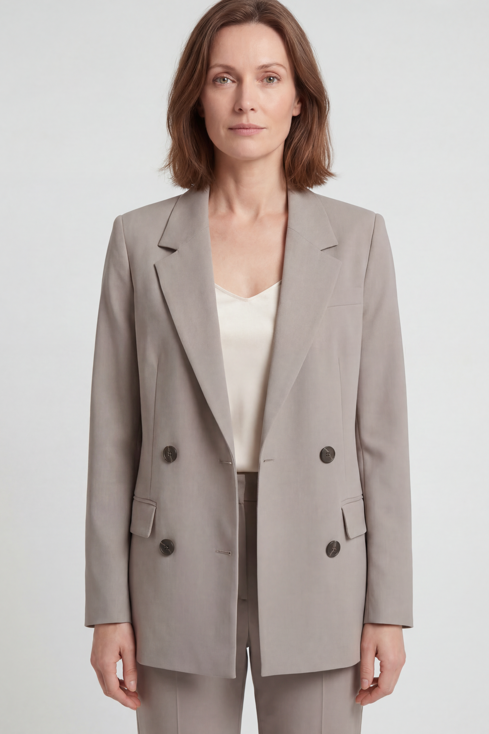 Women's Jacket | Double Breasted Blazer Notch Lapel - 1
