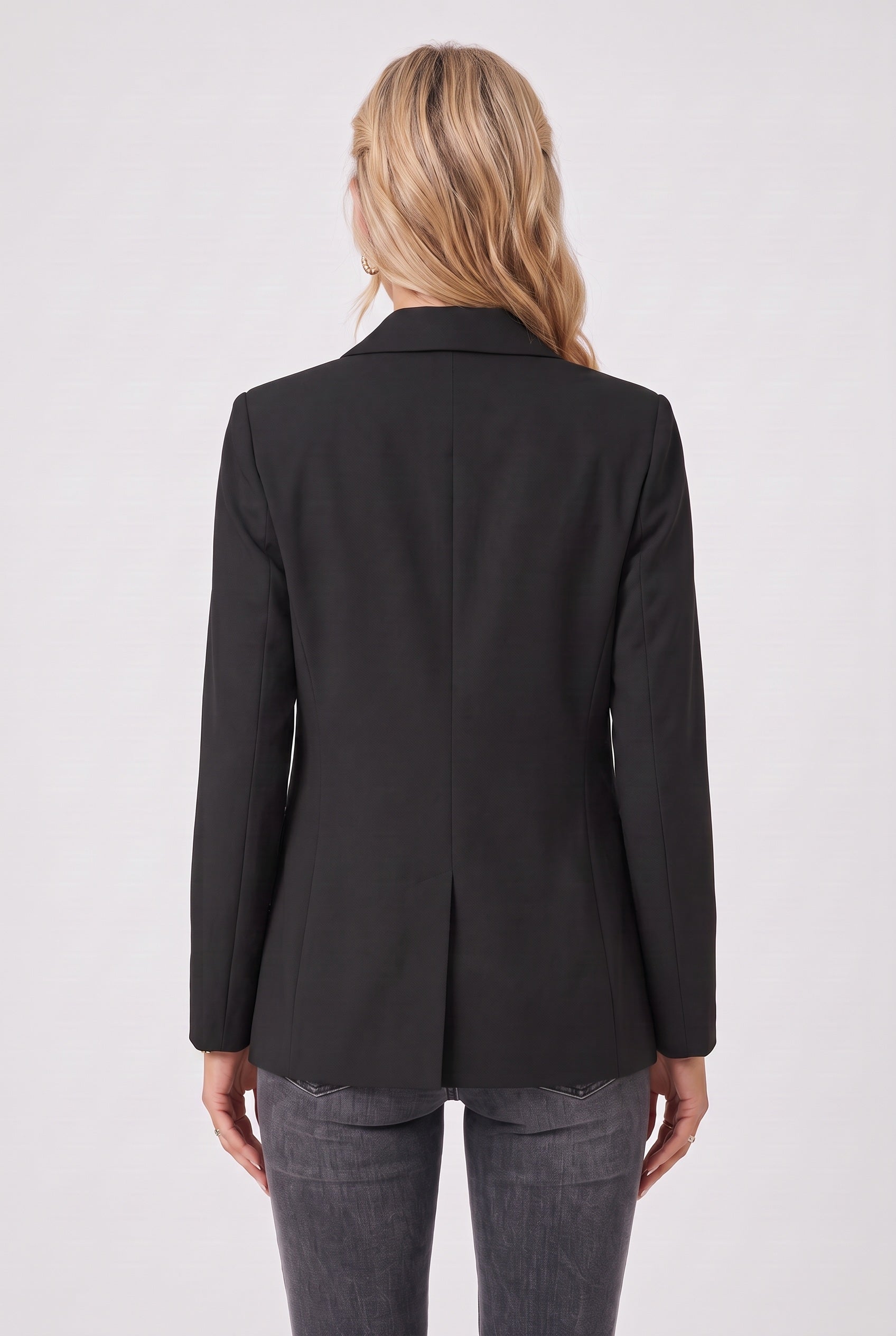 Women's Jacket | Single Button Blazer Notch Lapel - 2
