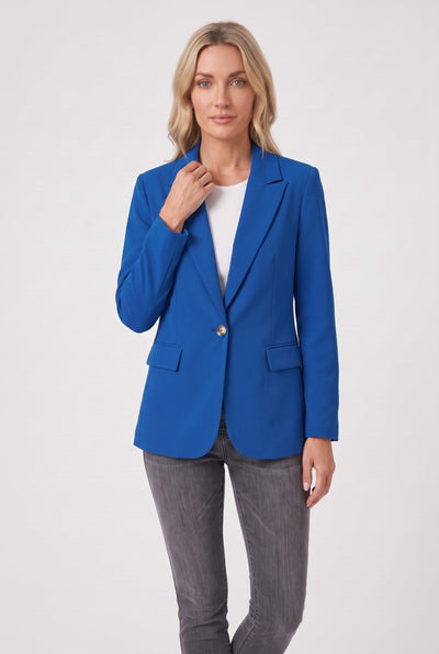 Women's Jacket | Single Button Blazer Notch Lapel - 6