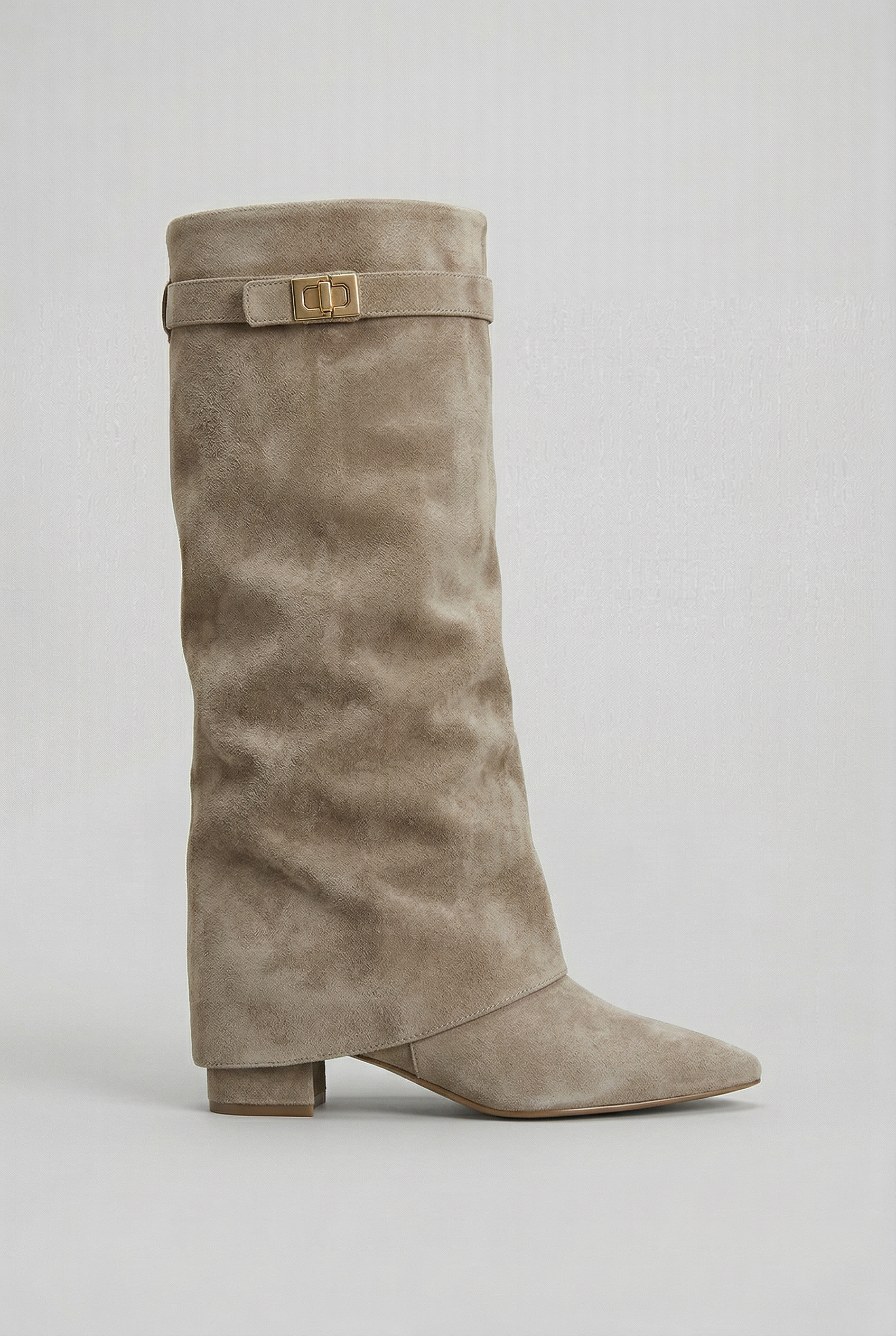 Women's Knee High Boots | Fold-Over Block Heel - 4