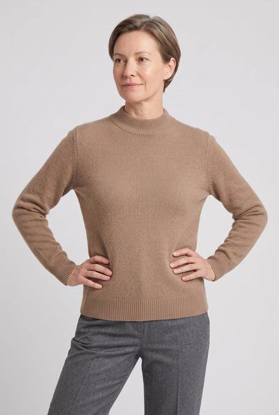 Women's Knit Sweater | Mock Neck Fine Gauge - 13